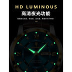 Fashion  Leather Sports Watch Elegant Week Waterproof Luminous Case Fashion Business