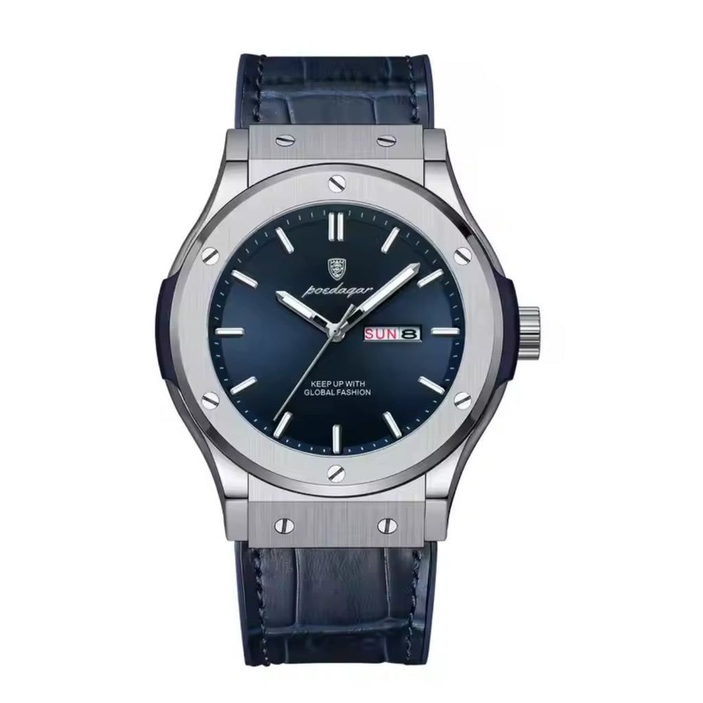 Fashion Quartz Luminous Date Calendar Leather Strap Watches