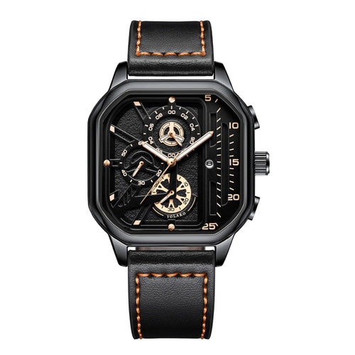 Classic Square Business Sports Quartz Men's Leather Watches