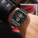 Classic Square Business Sports Quartz Men's Leather Watches