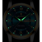 Gold Luxury Quartz Business Stainless Steel Dual Calendar Watches