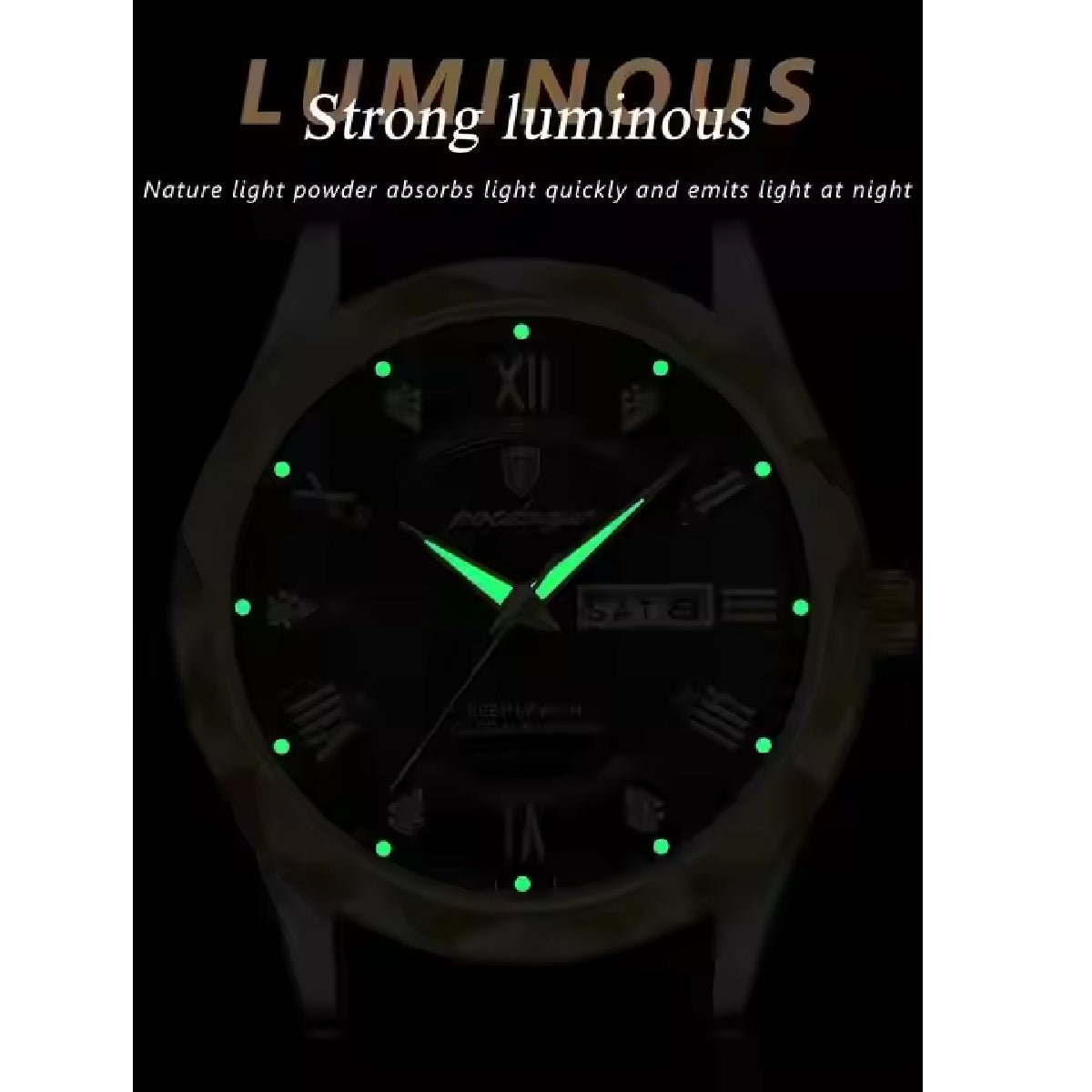 Fashion Business Casual Luminous Date Leather Wrist Watches