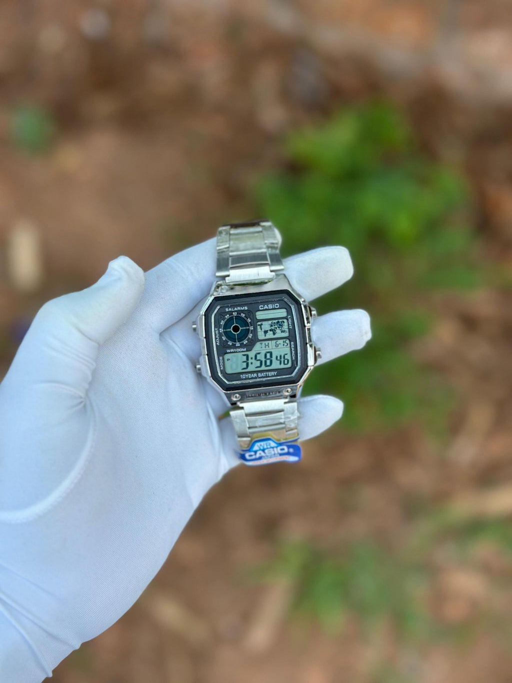 Men’s Digital Sports Square Dial Watch with Black Display